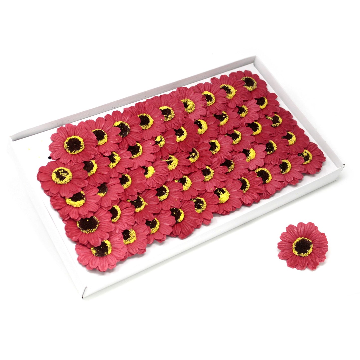 Craft Soap Flowers - Sml Sunflower - Red