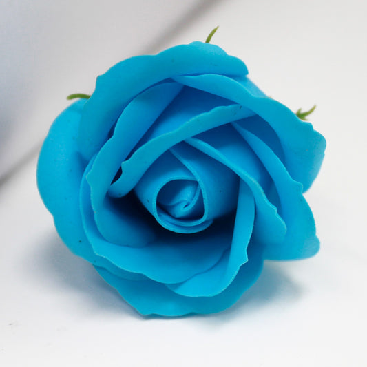 Craft Soap Flowers - Med Rose - Sky Blue