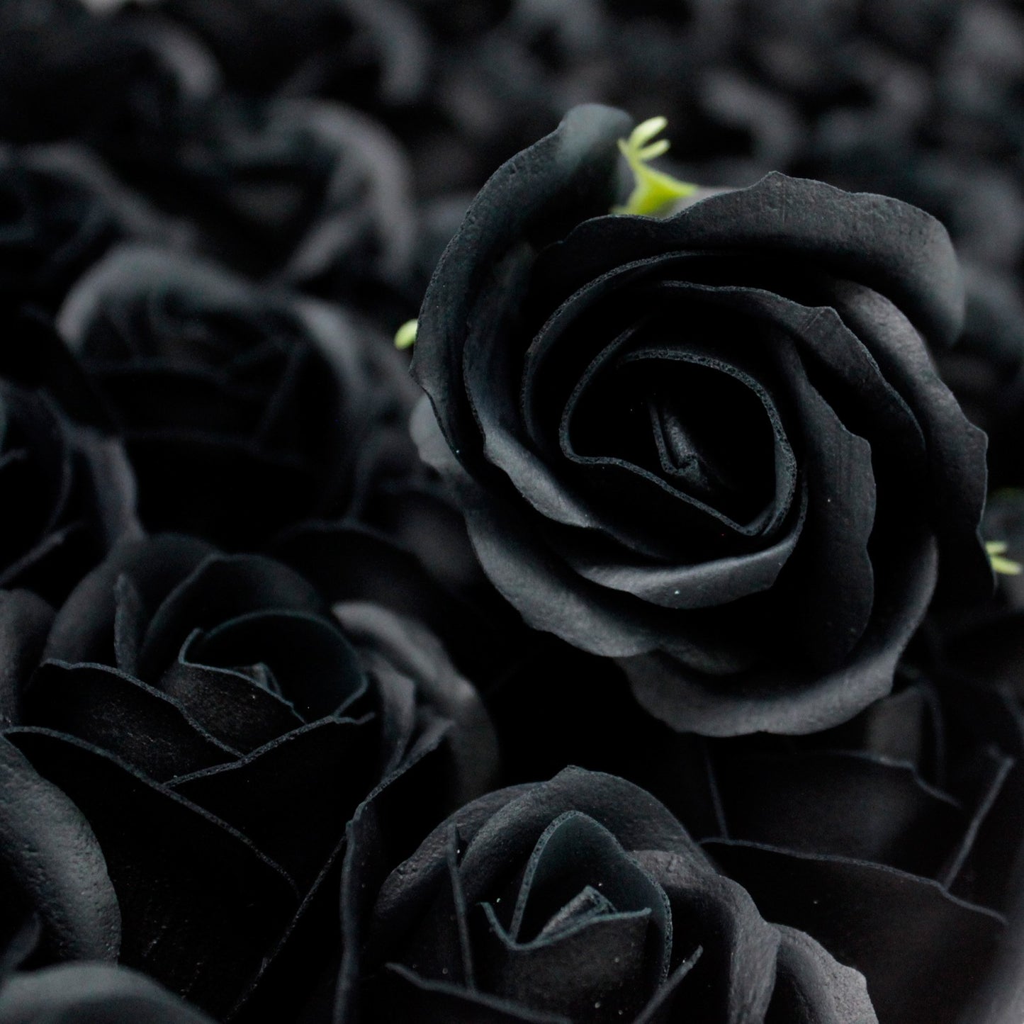 Craft Soap Flowers - Med Rose - Black