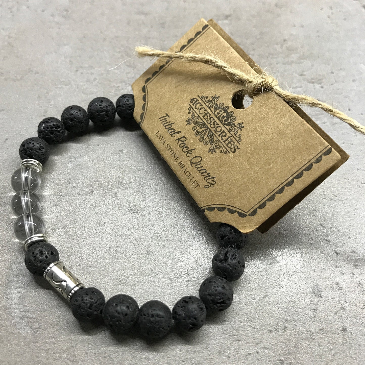 Lava Stone Bracelet - Tribal Rock Quartz