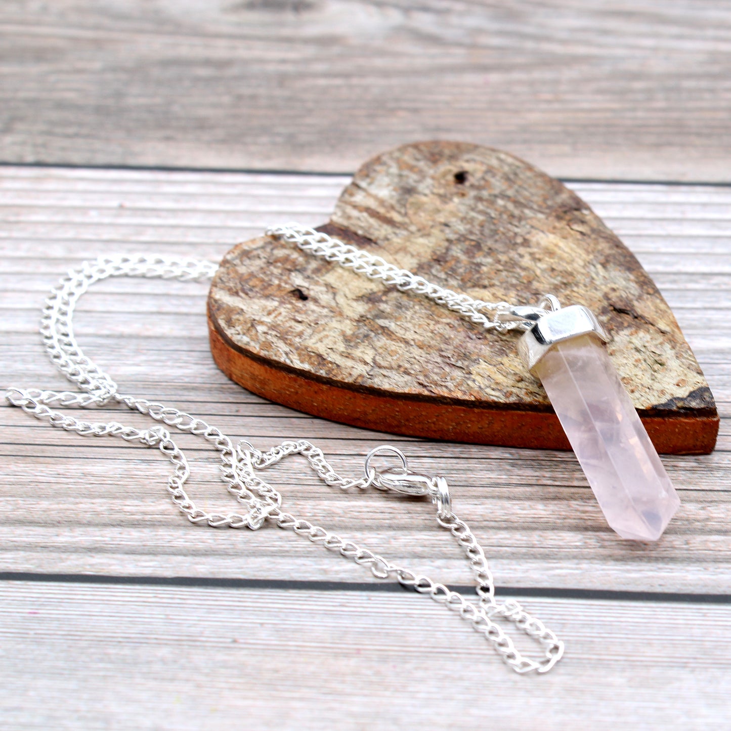 Gemstone Classic Point Pendant - Rose Quartz