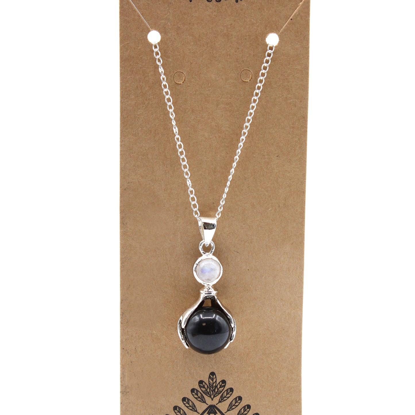 Gemstone Healing Hands Pendant - Black Agate