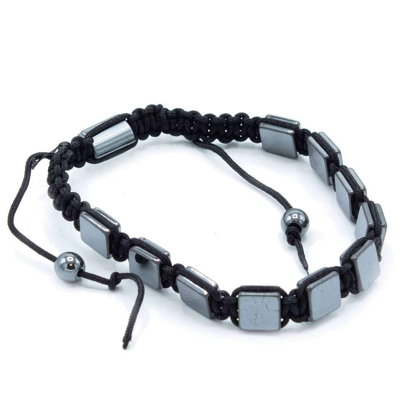 Magnetic Hematite Shamballa Bracelet -  Flat Cubes