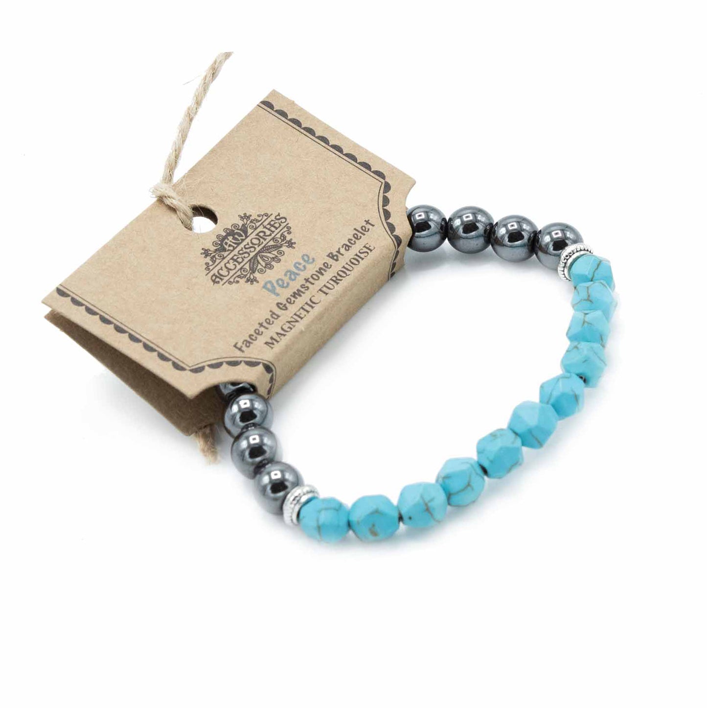 Faceted Gemstone Bracelet - Magnetic Turquoise