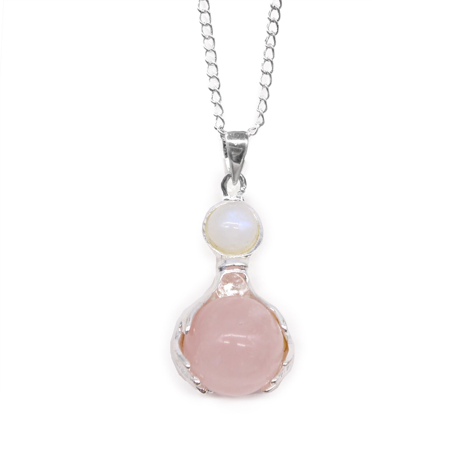 Gemstone Healing Hands Pendant - Rose Quartz