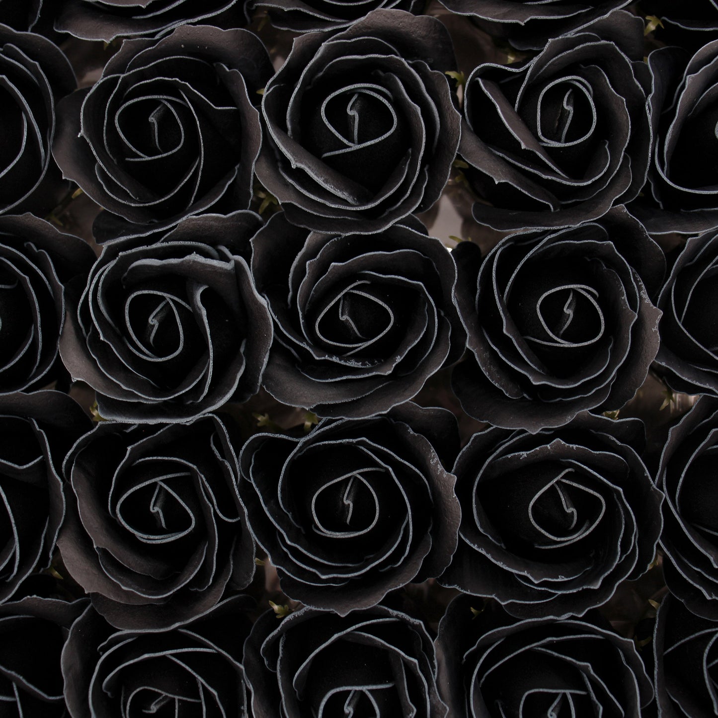 Craft Soap Flowers - Med Rose - Black With white Rim