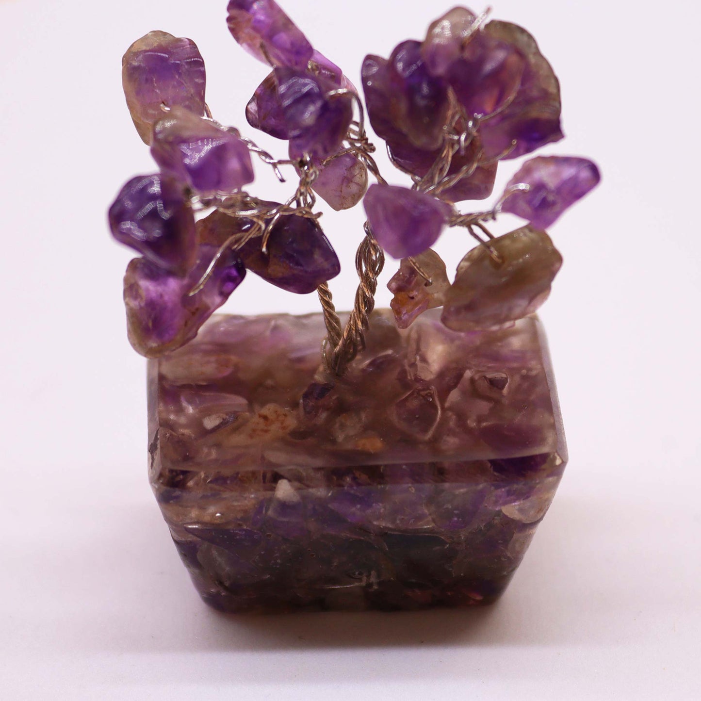 Mini Gemstone Tree On Orgonite Base - Amethyst (15 stones)