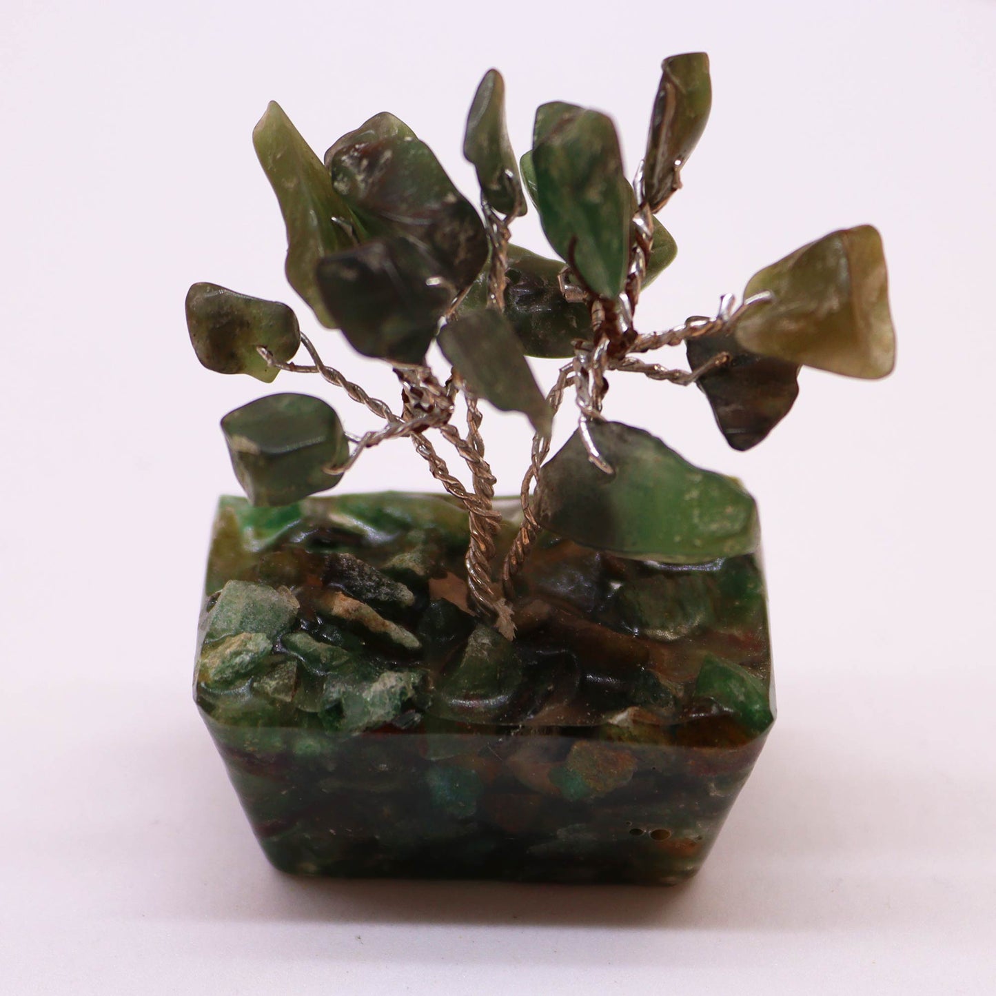 Mini Gemstone Tree On Orgonite Base - Green Aventurine (15 stones)